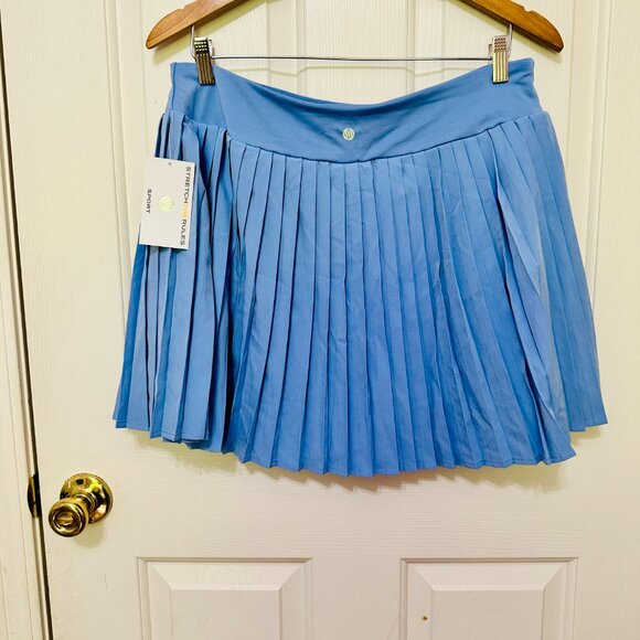 STRETCH THE RULES PLEATED GOLF SKORT SKIRT WITH UNDER SHORT BLUE - Picture 2 of 6
